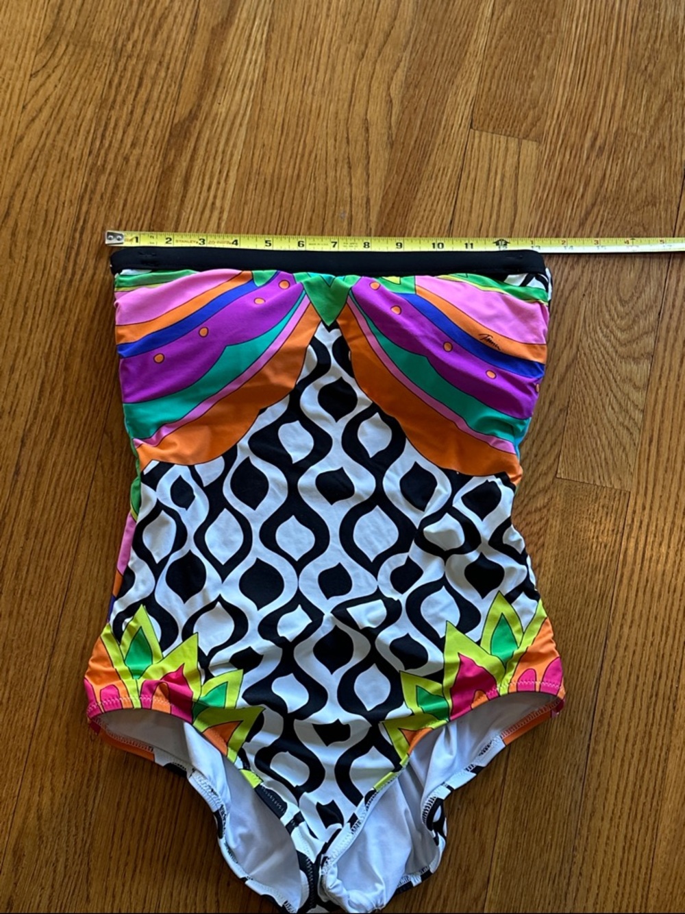 Trina Turk Balboa Print Bandeau One piece Maillot Swimsuit Size 8 - Picture 11 of 12
